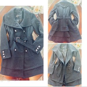 Guess classic wool-blend black peacoat